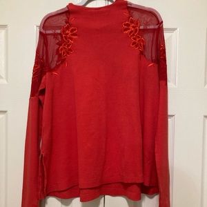 Free People Daniella Top Sheer and Embroidery Detailed Size Small